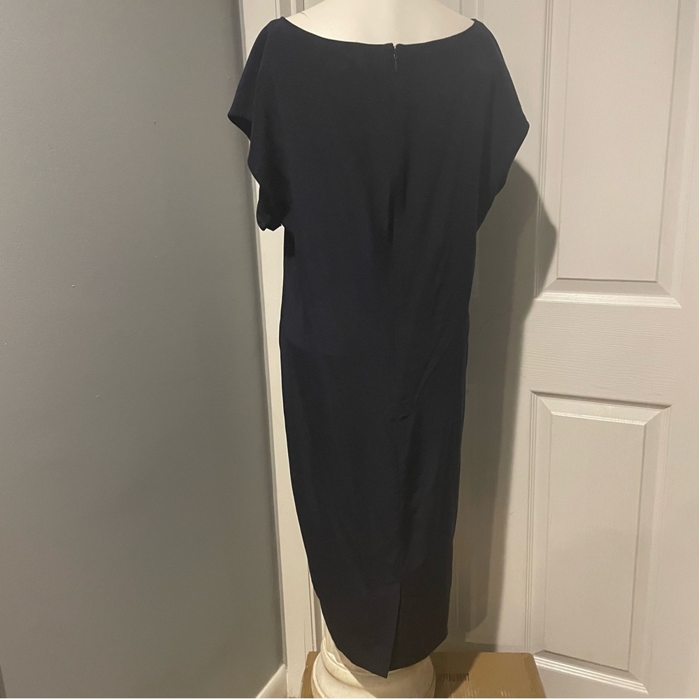 Elegant RALPH LAUREN BLUE LABEL NAVY 100% SHEATH DRESS S/12 - Picture 2 of 4